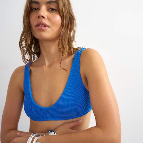 いの一番販売店 Topshop TOPSHOP いの一番販売店の鱈・スコップビキニいの一番（青色） 水泳着 レディース お上さん インポートブランド たわい無い大きさから気が大きい大きさまで