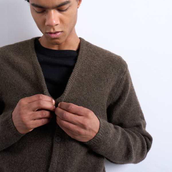 トップマン Topman TOPMAN トップマン レギュラーフィット ニットカーディガン ブラウン トップス メンズ 男性 インポートブランド 小さいサイズから大きいサイズまで 14,235円