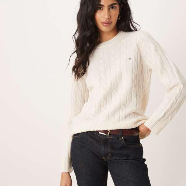 ガント Gant GANT ラムウール ケーブルニット ジャンパー（クリーム色） トップス レディース 女性 インポートブランド 小さいサイズから大きいサイズまで