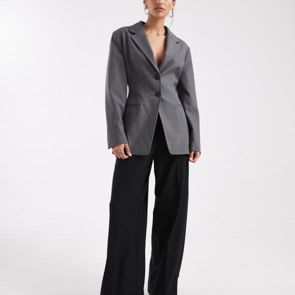 エイソス ASOS asos ASOS DESIGN シンチブレザー（グレー） アウター レディース 女性 インポートブランド 小さいサイズから大きいサイズまで