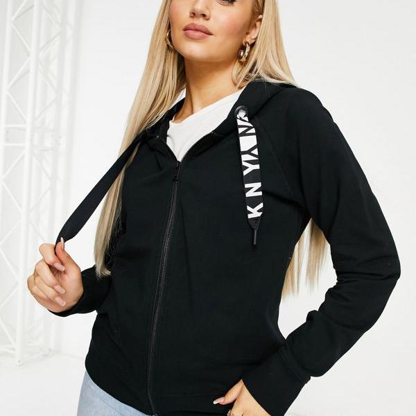 パーカー かわいい 黒のdknyジップスルーパーカー Dkny ダナキャラン トップス 小さいサイズから大きいサイズまで インポートブランド 女性 レディース Beachsidecliniccr Com