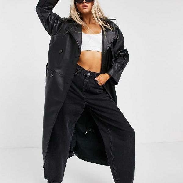 限定価格セール ウィークデイ Weekday 平日ellinorフェイクレザートレンチコート ブラック アウター レディース 女性 インポート ブランド 小さいサイズから大きいサイズまで セレクトショップ Diva Closet 本店は Csckerala Com