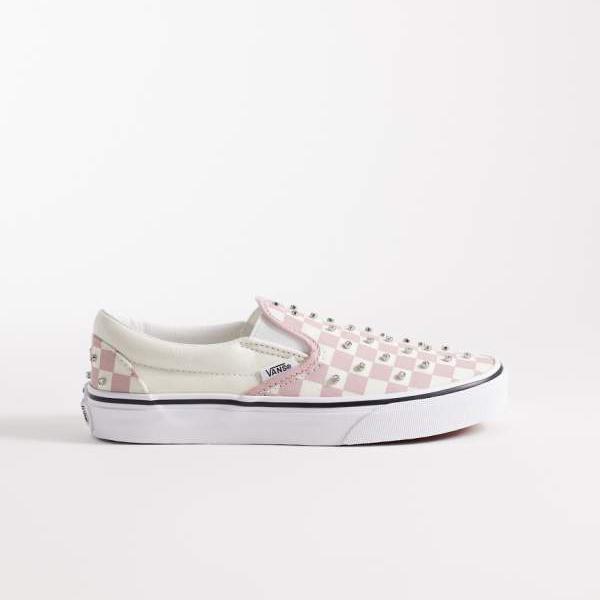 ヴァンズ Vans VANS バンズ さくら色のチェッカーゲーム盤柄に伝達ルート石ころの約款を施したVansのスリッポントレーナー 靴 レディース 亭主もち インポートブランド ごく小さい大きさから大層らしい大きさまで