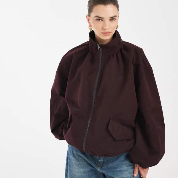 エイソス ASOS asos ASOS DESIGN 厚地の外套大きさ ファネルネック バブルヘム ボン赤ちょうちん マル木ノ実 アウター レディース 成人女性 インポートブランド 弱められた大きさから馬鹿でかい大きさまで