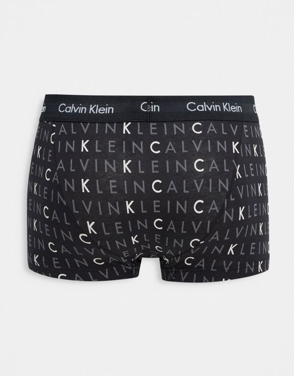 アンダーウェア Klein 3パック低層トランク ロゴウエストバンド 黒とグレーのロゴプリント ボクサーパンツ 下着 Calvin カルバンクライン アンダーウェア インポートブランド セレクトショップ Klein Calvin メンズ Closet Calvin 京都のセレクトショップdivacloset