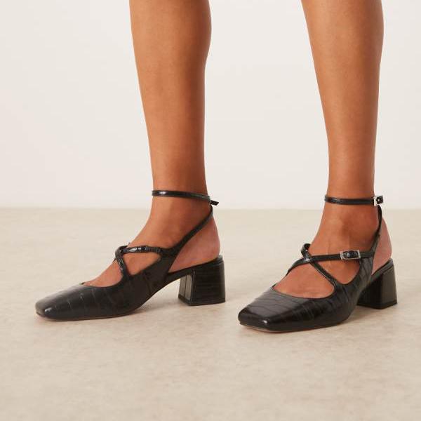 エイソス ASOS asos ASOS DESIGN Simone バックルストラップディテール ミッドブロックヒールシューズ(ブラック) 靴 レディース 女性 インポートブランド 小さいサイズから大きいサイズまで