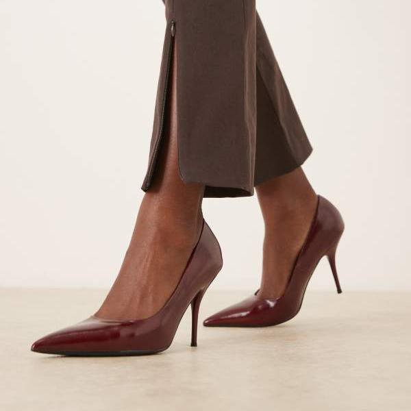 エイソス ASOS asos ASOS DESIGN Perth ポインテッドスティレットハイヒールパンプス(バーガンディ) 靴 レディース 女性 インポートブランド 小さいサイズから大きいサイズまで