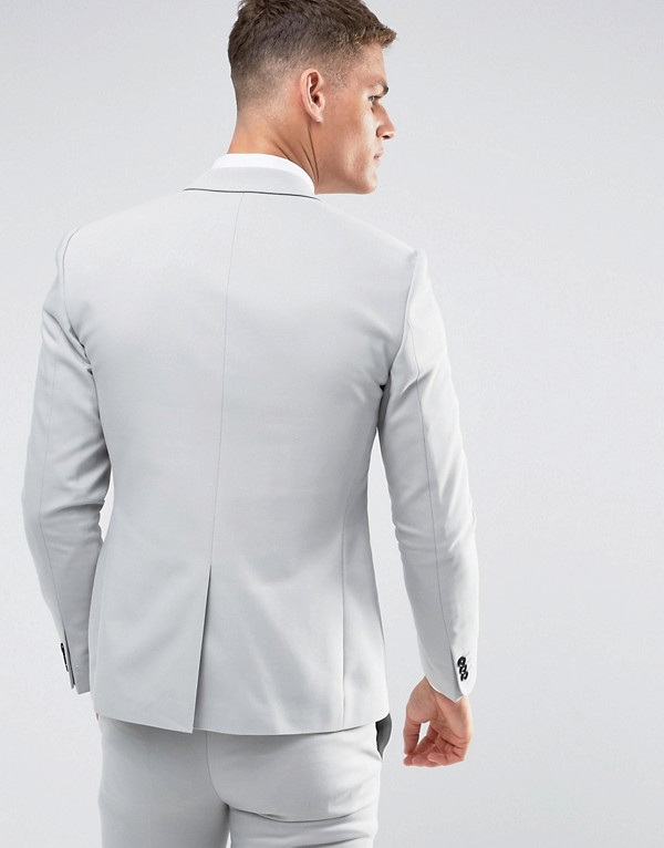 淡いグレーのnoakスキニーウェディングスーツジャケット アウター メンズ 男性 インポートブランド 小さいサイズから大きいサイズまで Lojascarrossel Com Br