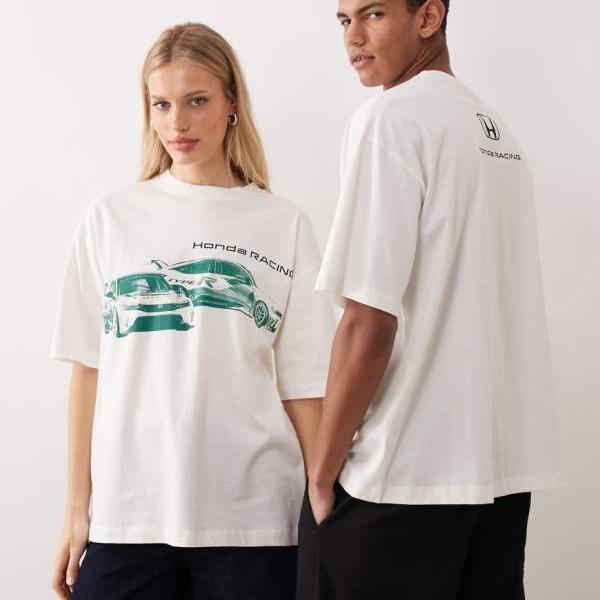 エイソス ASOS asos ASOS DESIGN ユニセックス オーバーサイズ Tシャツ（HRC カープリント、オフホワイト） トップス レディース 女性 インポートブランド 小さいサイズから大きいサイズまで