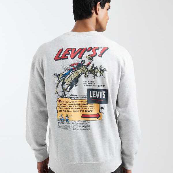 リーバイス Levi's リーバイスのバックグラフィックリラックススウェットシャツ（グレー） トップス メンズ 男性 インポートブランド 小さいサイズから大きいサイズまで 22,738円