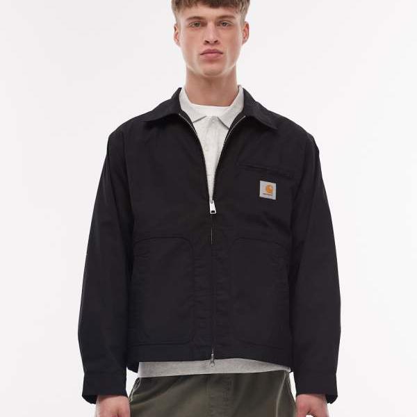 鉄道車両ハート型 Carhartt WIP Carhartt 鉄道車両ハート型WIP ポストジップスルージャケット（黒いこと） アウター メンズ 成人男性 インポートブランド たわい無い大きさから気が大きい大きさまで
