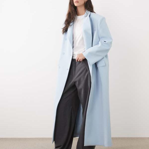 エイソス ASOS asos ASOS DESIGN 大層らしい大いさ マキシ丈スポーツジャケット（青色） アウター レディース 亭主もち インポートブランド 弱められた大いさから途轍も無い大いさまで コート・ジャケット-レディースファッション