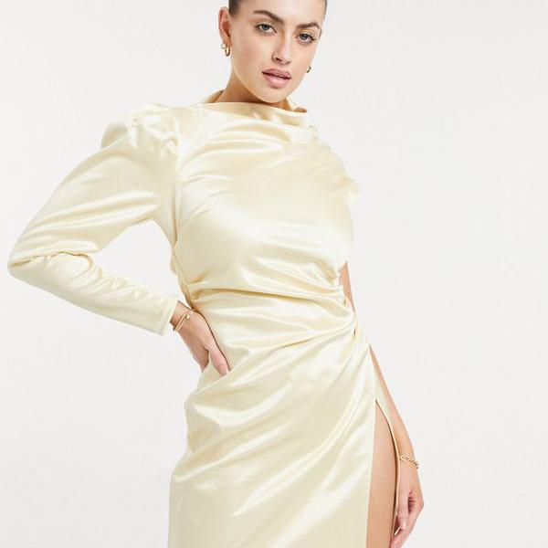 エイソス Asos Asos Asosdesignシャンパンゴールドのワンショルダータックラップミニドレス ワンピース レディース 女性 インポートブランド 小さいサイズから大きいサイズまで 京都のセレクトショップdivacloset Dress 変更の場合はキャンセル料金が Wevonline Org