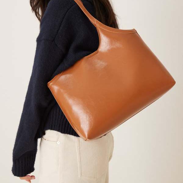 エイソス ASOS asos ASOS DESIGN スクープアームトートバッグ（タン） 鞄 レディース 女性 インポートブランド