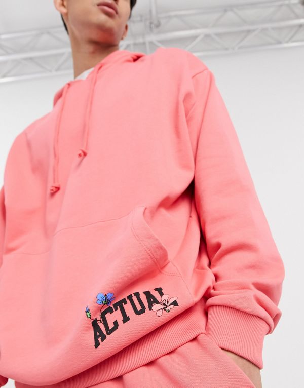 楽天市場 エイソス Asos Asos Asos実際のコーディネート特大パーカーピンク 花柄のバックプリントと胸のロゴ トップス メンズ 男性 インポートブランド 小さいサイズから大きいサイズまで セレクトショップ Diva Closet