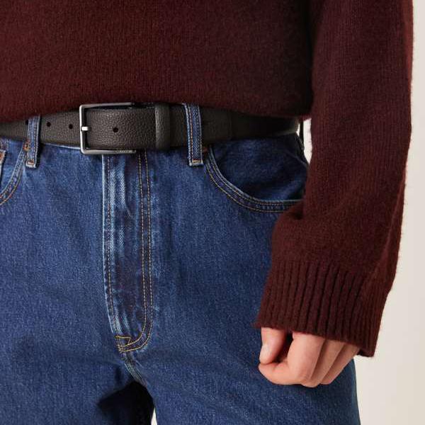 カルバンクライン Calvin Klein カルバン・クラインのペブル製作本革胴締め（ガンメタルバックル、黒いこと） 胴締め メンズ 成人男性 インポートブランド