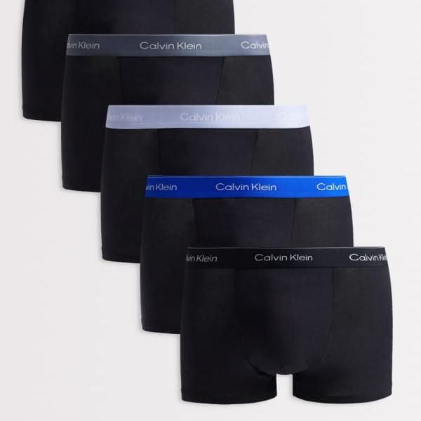 カルバンクライン Calvin Klein カルバン・クライン アイコン 綿織物 伸ばすこと 5枚組 伸び伸びするさる股引き（黒いこと、青色/薄墨色の酉の方角ダンス楽隊付き添い人） アンダーお召しもの 肌付き メンズ 成人男性 インポートブランド