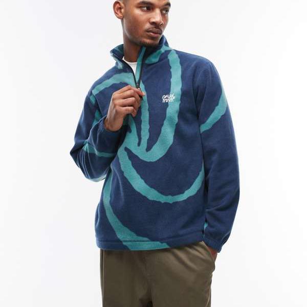 パールズ Parlez パルレズ シボレー スワール 行動様式 1/4 ジップ フリース (緑であること) トップス メンズ 成人男性 インポートブランド ごく小さい大きさから大層らしい大きさまで
