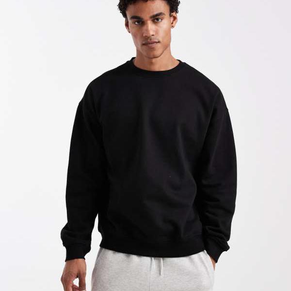 ニュールック New Look New Lookのオーバーサイズスウェットシャツコーデ（ブラック） トップス メンズ 男性 インポートブランド 小さいサイズから大きいサイズまで