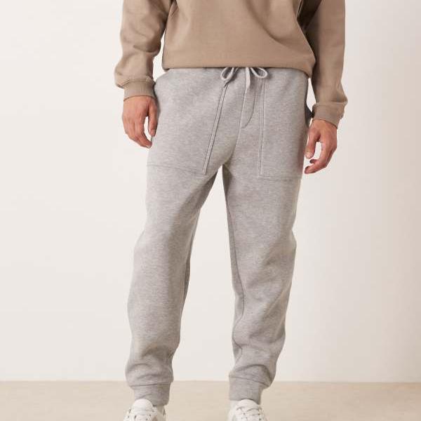エイソス ASOS asos ASOS DESIGN テーパードジョガー（ポケット付き、グレーマール） パンツ ボトム メンズ 男性 インポートブランド 小さいサイズから大きいサイズまで