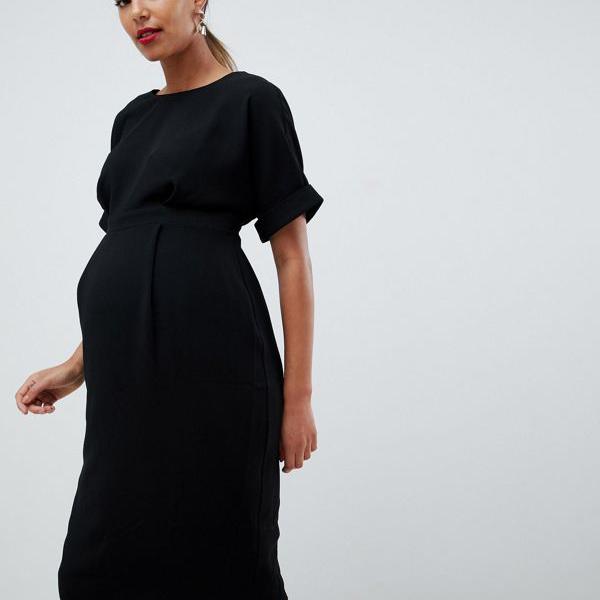 超人気の エイソス Asos Asos Asosdesignマタニティウィグルミディドレス ブラック ワンピース レディース 女性 インポートブランド 小さいサイズから大きいサイズまで 売り切れ必至 Expresswash Sa