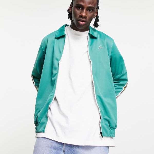 ジャックアンドジョーンズ Jack & Jones ジャック＆ジョーンズ プレミアム トラックジャケット（グリーン、ストライプ） アウター メンズ 男性 インポートブランド 小さいサイズから大きいサイズまで｜セレクトショップ　Diva　Closet