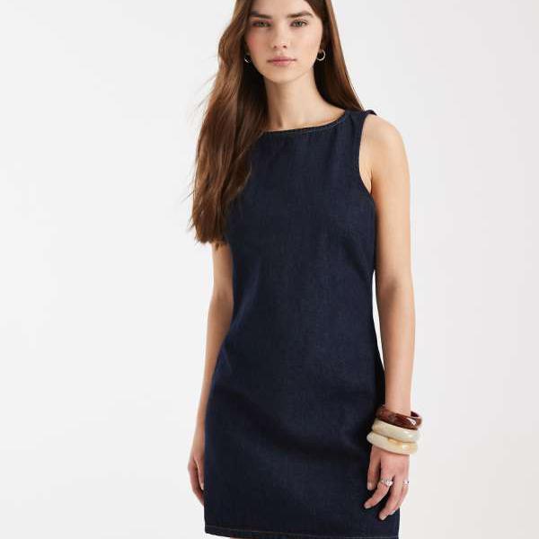 ミスセルフリッジ Miss Selfridge ミスセルフリッジのインディゴデニムシフトドレス ワンピース レディース 女性 インポートブランド 小さいサイズから大きいサイズまで 13,383円