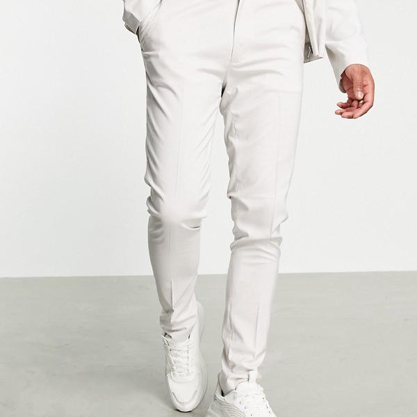 エイソス Asos Asos Asosdesignスマートパンツコーディネイトアイスグレー パンツ ボトム メンズ 男性 インポートブランド 小さいサイズから大きいサイズまで Christine Coppin Com