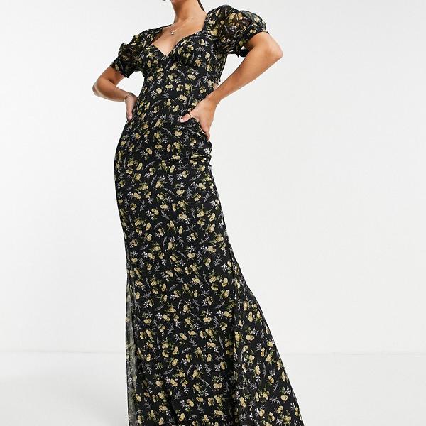ネット販壳 エイソス Asos Asos Asosdesignトールバイアスマキシドレス ブラックディッシープリント ワンピース レディース 女性 インポートブランド 小さいサイズから大きいサイズまで 値段 激安 Livinginmalta Com