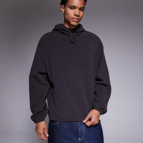 エイソス ASOS asos ASOS DESIGN リラックスフリースパーカー（チャコール） トップス メンズ 男性 インポートブランド 小さいサイズから大きいサイズまで