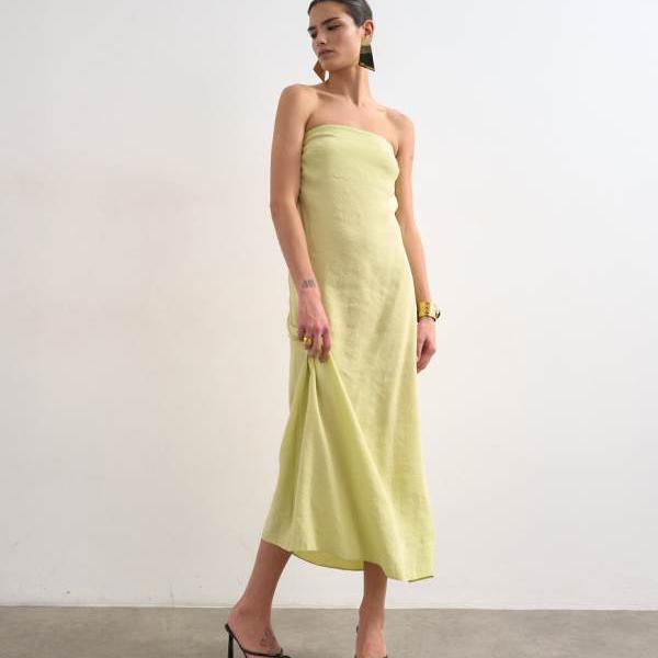 トップショップ Topshop TOPSHOP トップショップのカウルバックバンドゥミディドレス（キュプロライム） ワンピース レディース 女性 インポートブランド 小さいサイズから大きいサイズまで