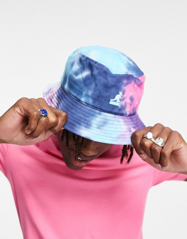 カンゴール Kangol ピンクパープルとブルーの絞り染めのカンゴルバケットハット 帽子 メンズ 男性 インポートブランド Prescriptionpillsonline Is