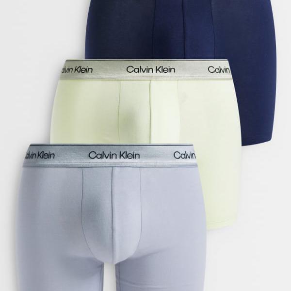 カルバンクライン Calvin Klein カルバン・クライン アイコン 綿織物伸ばすこと ボクサーブリーフ 3枚組（米国海軍/菩提樹/薄墨色）  はだ着 メンズ 成人男性 インポートブランド 小っちゃい大いさから馬鹿でかい大いさまで