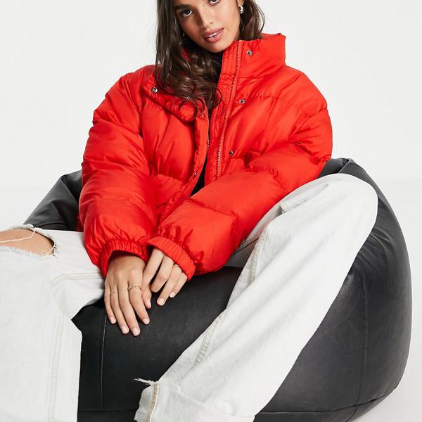 エイソス Asos Asos Asosdesignの特大リサイクルフグジャケット 赤 アウター レディース 女性 インポートブランド 小さいサイズから大きいサイズまで Farnostostravahrusov Cz