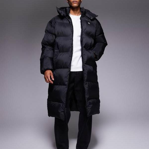 カルバンクラインジーンズ Calvin Klein Jeans カルバン・クライン・ジーンズのロングラインキルティングパファージャケット（ブラック） アウター メンズ 男性 インポートブランド 小さいサイズから大きいサイズまで