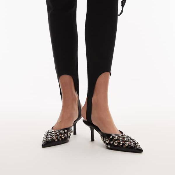 エイソス ASOS asos ASOS DESIGN Sia かざり付けるカットアウトディテール キトンヒールミュール オフブラック 靴  レディース 成人女性 インポートブランド 弱められた大きさから馬鹿でかい大きさまで