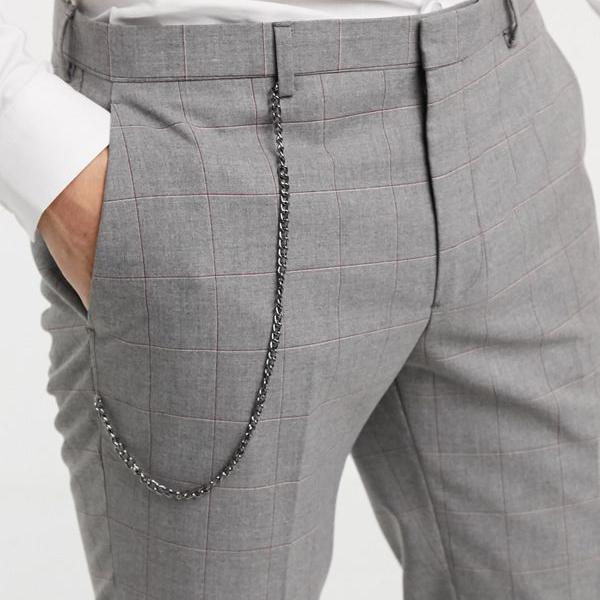 人気ブランド Shelby Sonsは チェーン付きの窓ガラスチェックのテーパードクロップドパンツ パンツ ボトム メンズ 男性 インポートブランド 小さいサイズから大きいサイズまで セレクトショップ Diva Closet 最新の激安 Www Padraosign Com Br