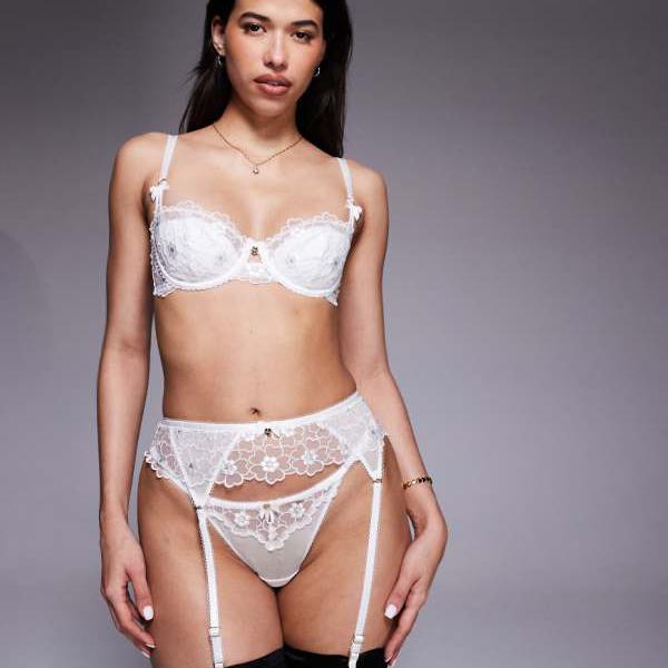 Boux Avenue Evangeline デイジーレースサスペンダーベルト（ホワイト） ベルト レディース 女性 インポートブランド