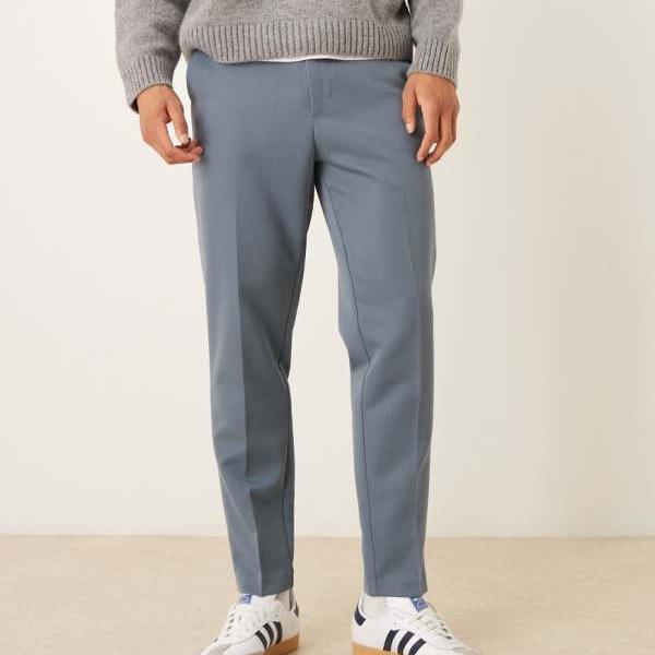 エイソス ASOS asos ASOS DESIGN スマートテーパードトラウザー（ブルー） パンツ ボトム メンズ 男性 インポートブランド 小さいサイズから大きいサイズまで