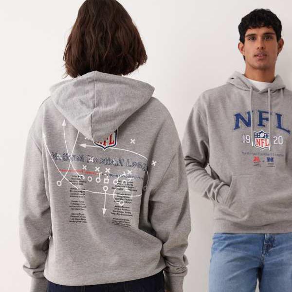 エイソス ASOS asos ASOS DESIGN ユニ一発やる 大層らしい大きさ フーディー NFL刷り上げる入り口・入口 点火装置薄墨色 トップス レディース 亭主もち インポートブランド ごく小さい大きさから大層らしい大きさまで