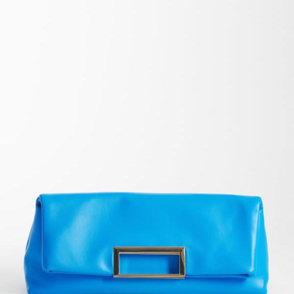 エイソス ASOS asos ASOS DESIGNの特大メタルハンドルクラッチ（晴れ晴れしいな青み）  鞄  レディース 成人女性 インポートブランド