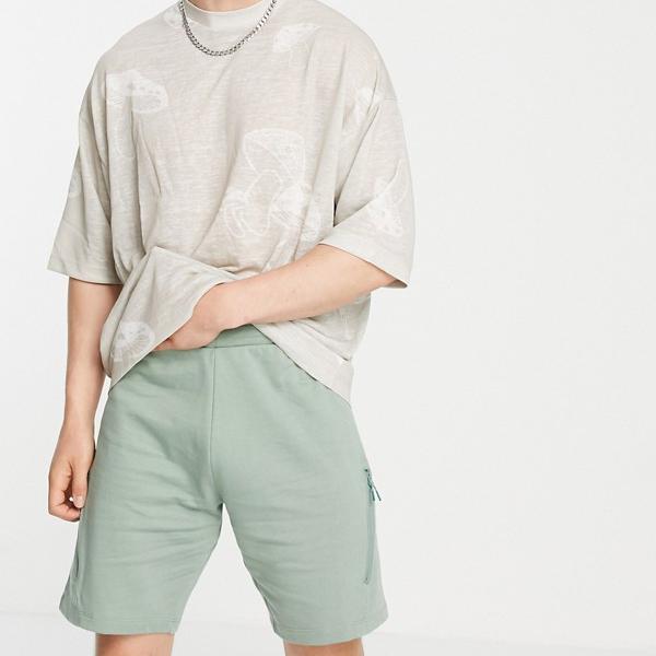 エイソス Asos Asos Asosdesignコーディネイトジャージーショーツとユーティリティシームグリーン パンツ ボトム メンズ 男性 インポートブランド 小さいサイズから大きいサイズまで Andapt Com