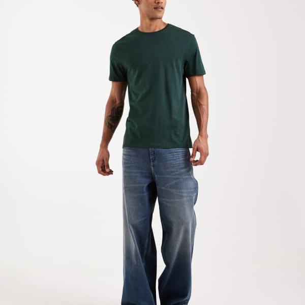 エイソス ASOS asos ASOS DESIGN プレミアム SUPIMA・・ コットン Tシャツ（ダークグリーン） トップス メンズ 男性 インポートブランド 小さいサイズから大きいサイズまで 8,683円