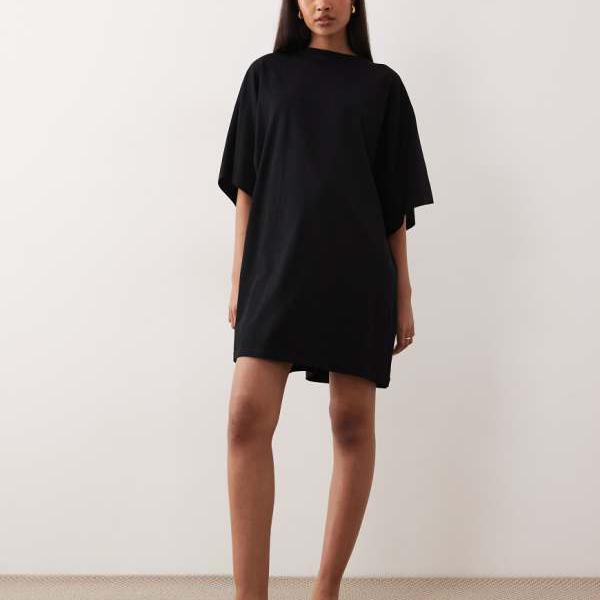 エイソス ASOS asos ASOS DESIGN バットウィングプルオーバーミニお召しもの（黒いこと） 衣装 レディース お上さん インポートブランド たわい無い大きさから気が大きい大きさまで