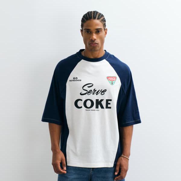 エイソス ASOS asos ASOS DESIGNのオーバーサイズカットソーTシャツ、コカ・コーラプリント入り、ネイビー トップス メンズ 男性 インポートブランド 小さいサイズから大きいサイズまで｜セレクトショップ　Diva　Closet