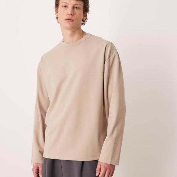 エイソス ASOS asos ASOS DESIGN breatheMAX・・ ヘビーウェイト オーバーサイズ 長袖Tシャツ（ストーンコットン混紡） トップス メンズ 男性 インポートブランド 小さいサイズから大きいサイズまで