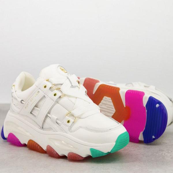 全商品オープニング価格特別価格 楽天市場 カートガイガーロンドン Kurt Geiger London Kurt Geiger London Lettieチャンキートレーナー レインボーソール ホワイトレザー 靴 レディース 女性 インポートブランド 小さいサイズから大きいサイズまで セレクト