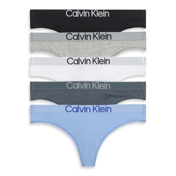 カルバンクライン Calvin Klein カルバン・クライン ck コットン 5枚組 ソング（ブラック/グレー/ホワイト/ブルー） 下着 レディース 女性 インポートブランド 小さいサイズから大きいサイズまで