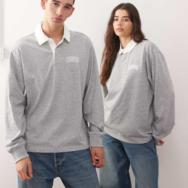 チャンピオン Champion CHAMPION チャンピオン ラグビーシャツ（グレー） トップス メンズ 男性 インポートブランド 小さいサイズから大きいサイズまで