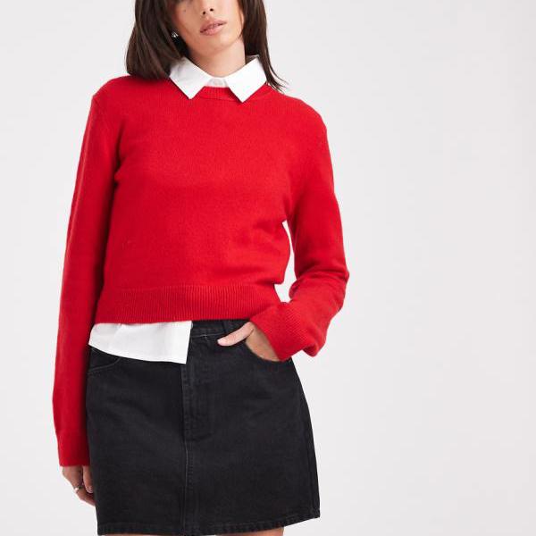 エイソス ASOS asos ASOS DESIGNのウォッシュドブラックのハイウエストミニスカート スカート レディース 女性 インポートブランド 小さいサイズから大きいサイズまで